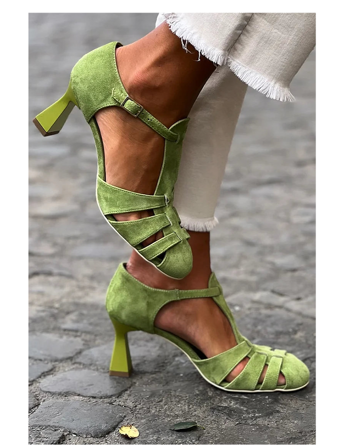 Dame Strappy Heels Skoene med Blokkhæl