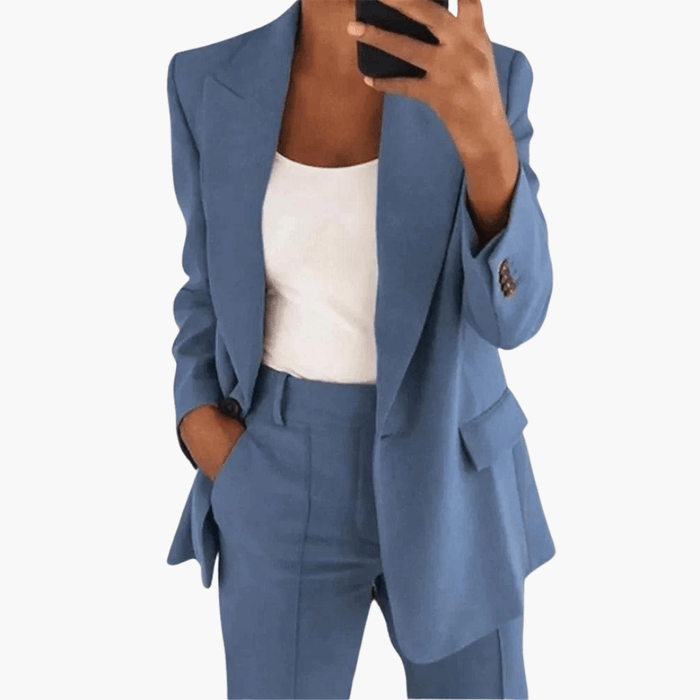 Dame Blazer Dress med Rett Bukse