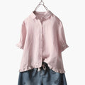 Damebluse med Krage og Knapplukking