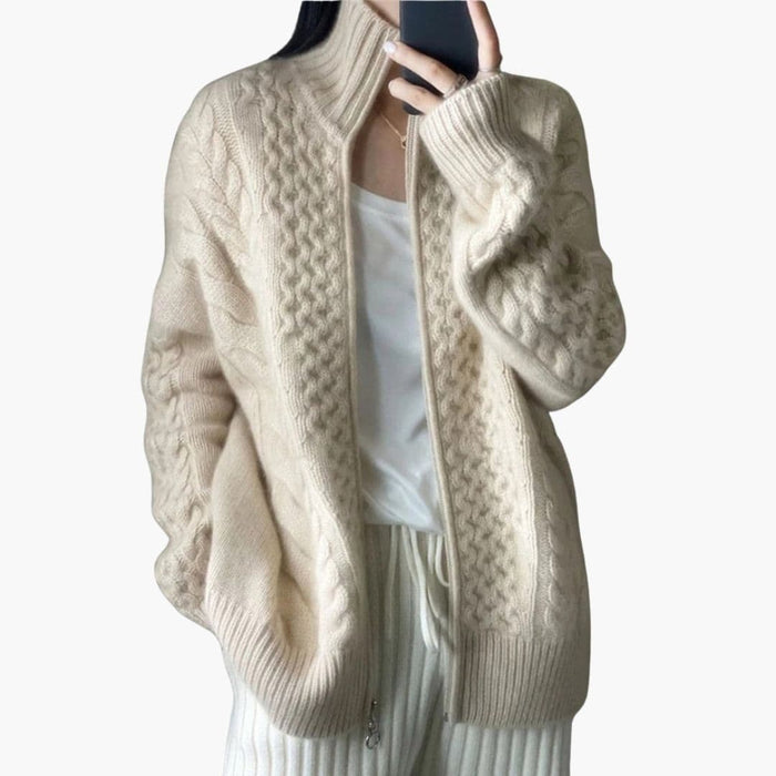 Dame Cardigan med Høy Krage