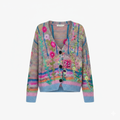 Dame Cardigan med Mønstrete Strikk