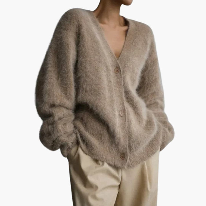 Dame Cardigan med V-hals
