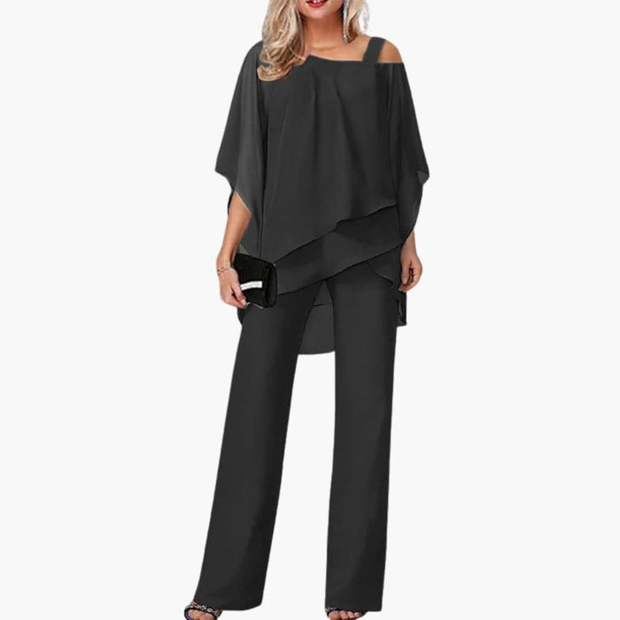 Kvinnes Cold Shoulder Vide Ben Jumpsuit