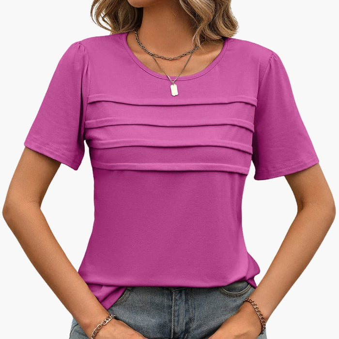 Dame Crew Neck Lagd Foran Kortermet T-skjorte