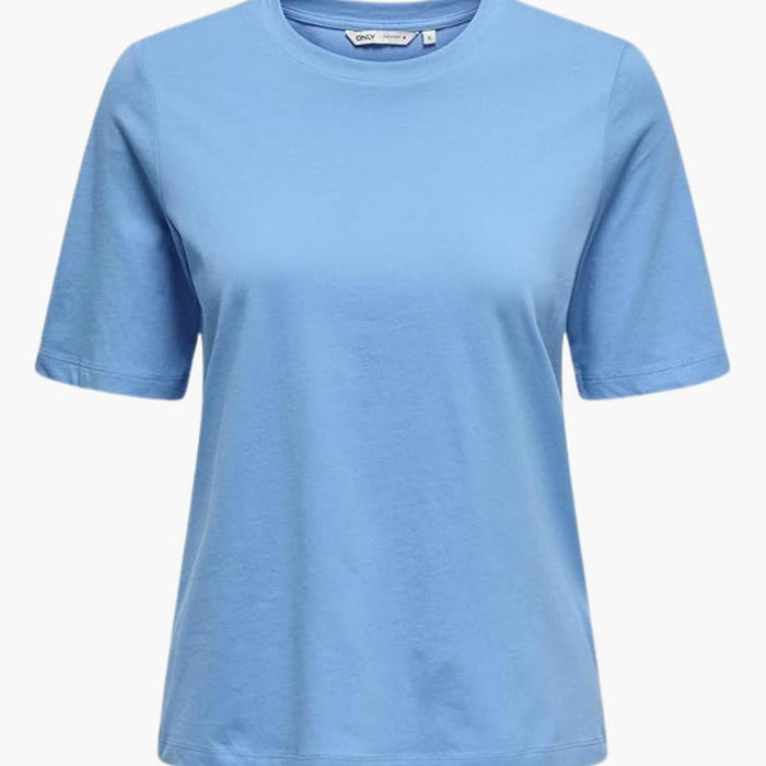 Kvinne Crew Neck Kortermet T-skjorte – Enkelt Top