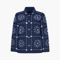 Dame Floral Print Bomberjakke med Knapplukking