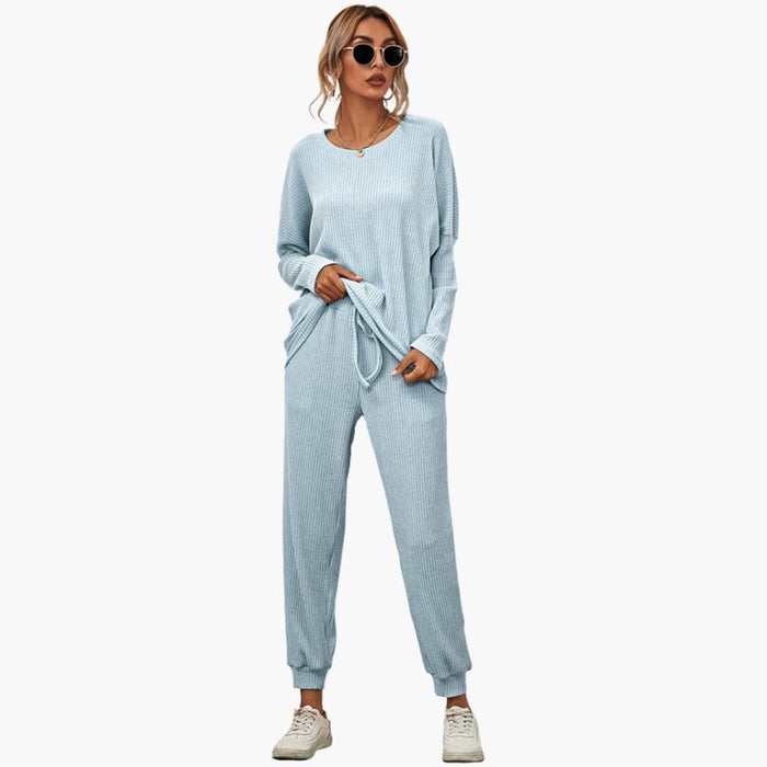Kvinnens Strikkede Jumpsuit med Elastisk Midje og Lommer på Siden