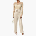 Dame Jumpsuit med Blonde og Livbelte