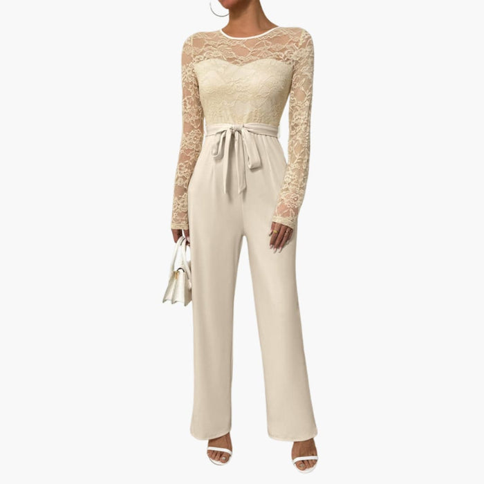 Dame Jumpsuit med Blonde og Livbelte