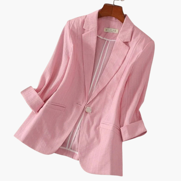 Kvinneslin Blazer med Opprullbare Ermer