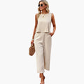 Dame Langermet Jumpsuit med Knapper
