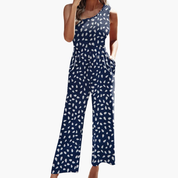 Kvinners Én-Skulder Bred Beina Jumpsuit