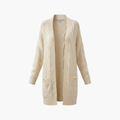 Dame Åpen Front Cardigan med Lange Ermer