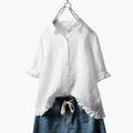 Damerelaxet passform Crew Neck Bluse – Langermet vevd genser