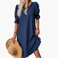 Kvinnens Ruffle Sleeve Midi Kjole