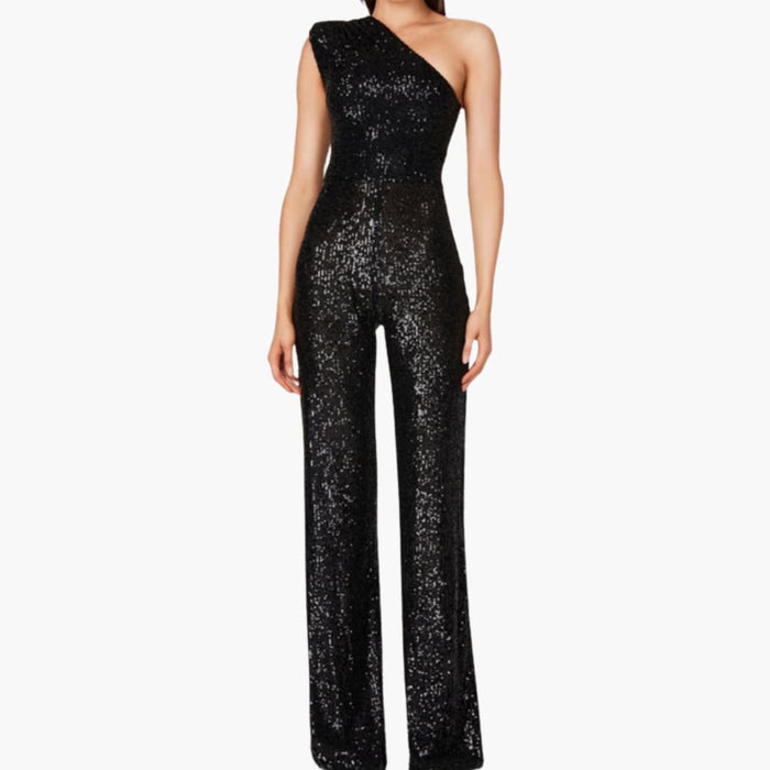 Dame Jumpsuit med Paljetter og Rett Ben