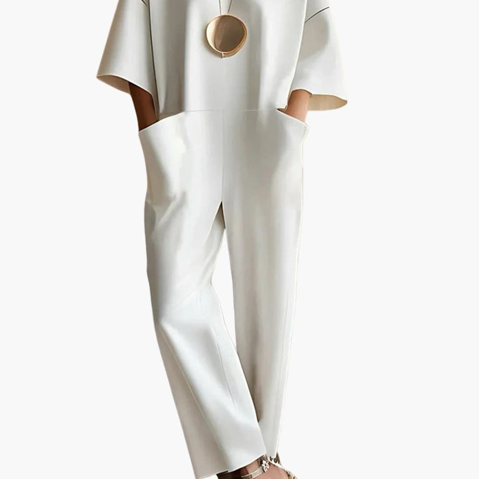 Dame Jumpsuit med Bakglidelås og Rett Ben