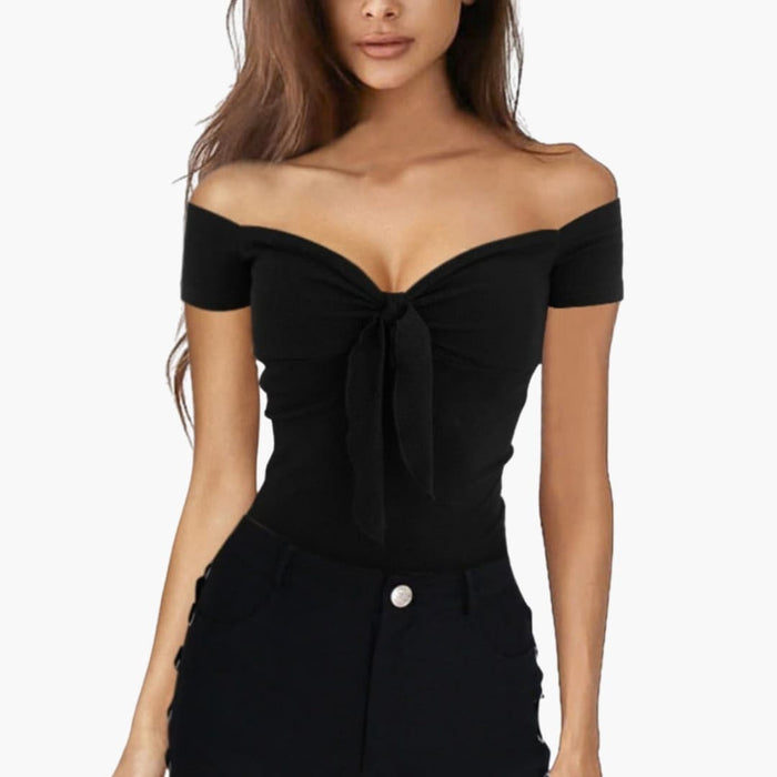 Dame Slim Fit T-skjorte med Korte Ermer