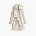 Dame Trench Coat med Belte og Brede Klipper