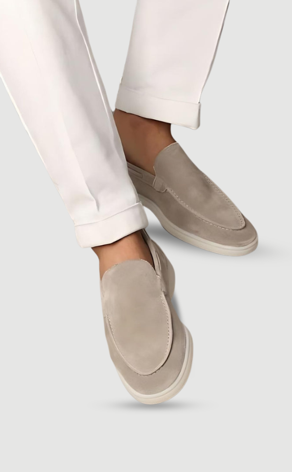 Herre Loafers Slip-On med Kontrastsåle og Sømdetaljer