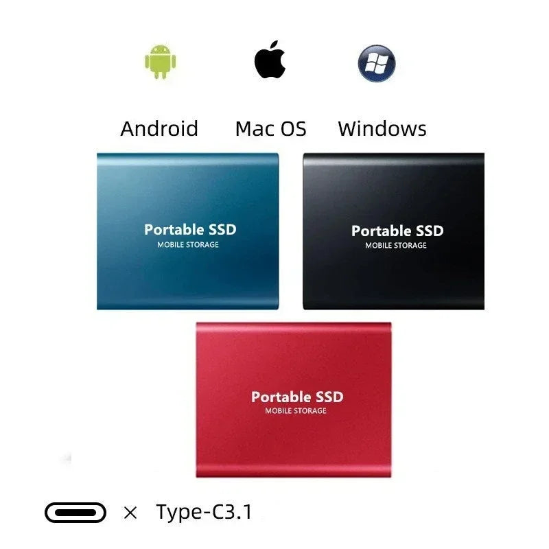 Bærbar Ekstern SSD 64GB med USB-C og Opptil 1050MB/s