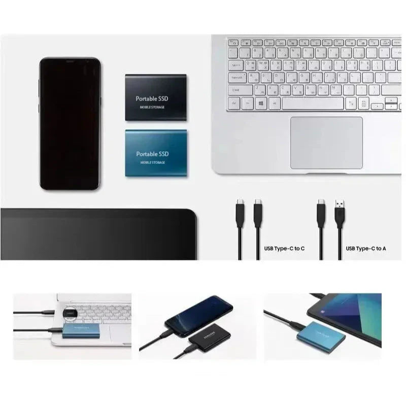 Bærbar Ekstern SSD 64GB med USB-C og Opptil 1050MB/s