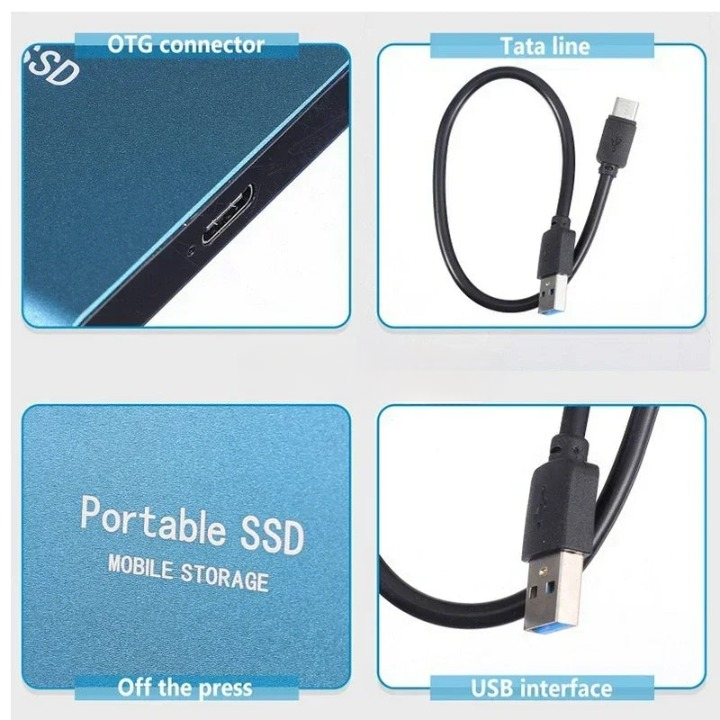 Bærbar Ekstern SSD 64GB med USB-C og Opptil 1050MB/s