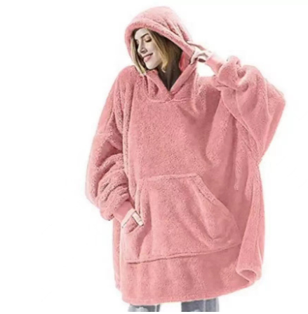 Oversized teppegenser med hette i grå