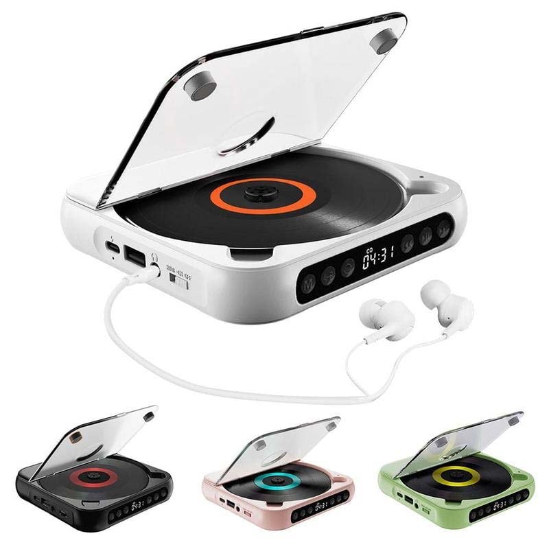 Bærbar CD-Spiller med Bluetooth, Hi-Fi Lyd og USB-C Lading
