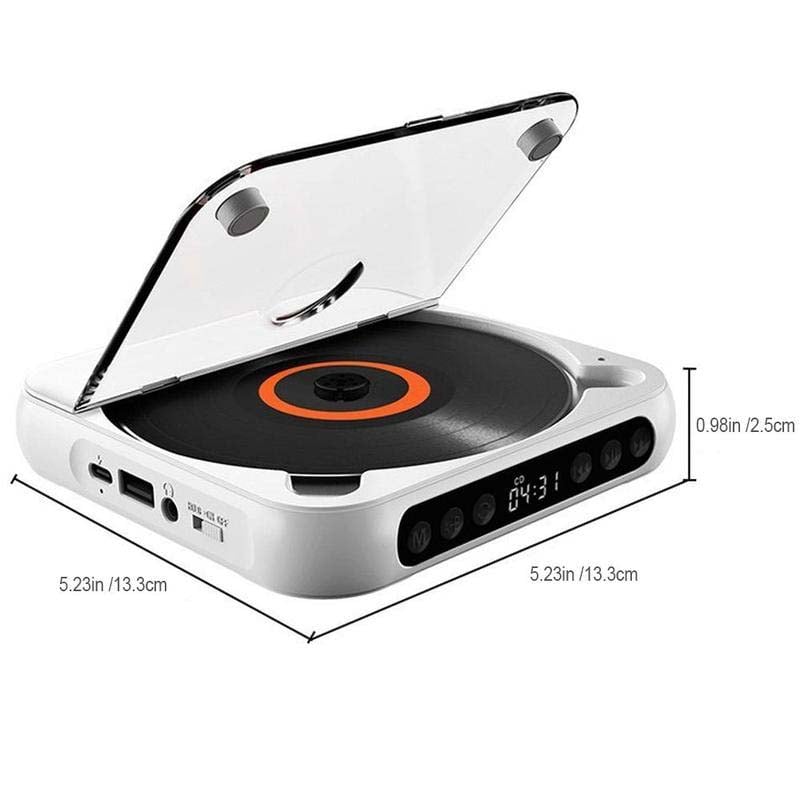 Bærbar CD-Spiller med Bluetooth, Hi-Fi Lyd og USB-C Lading
