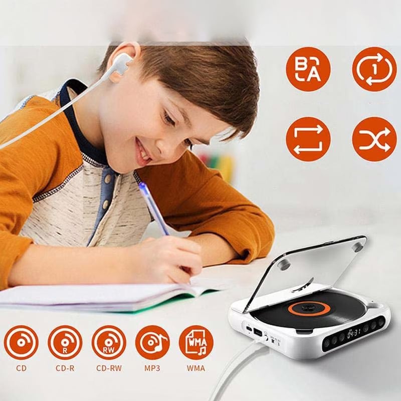 Bærbar CD-Spiller med Bluetooth, Hi-Fi Lyd og USB-C Lading