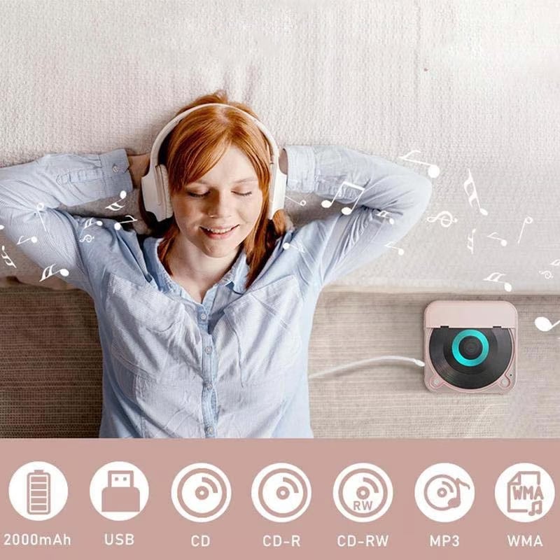 Bærbar CD-Spiller med Bluetooth, Hi-Fi Lyd og USB-C Lading