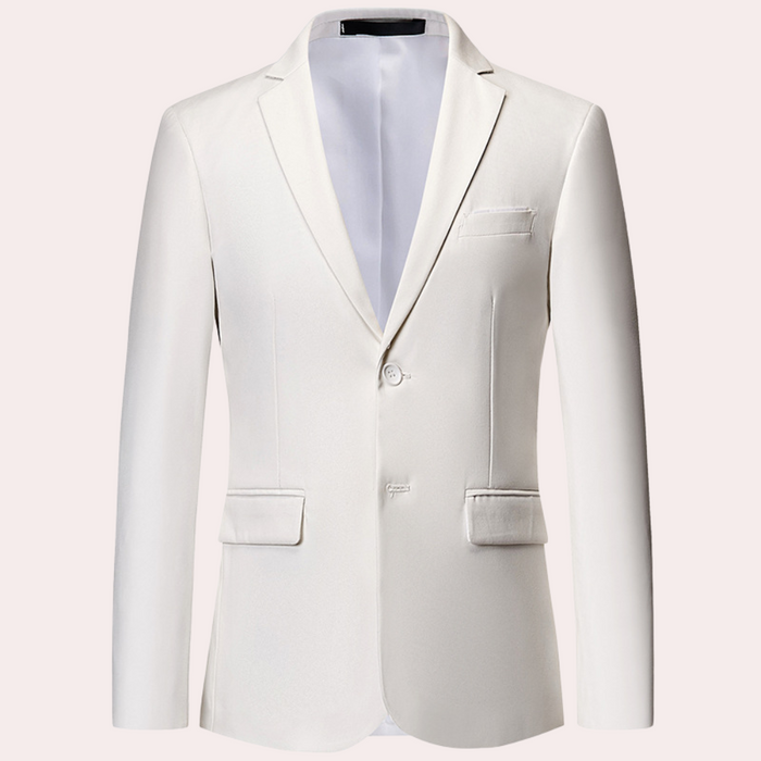 Herre Blazer Slank Passform med Notch Lapel og To-Knapp