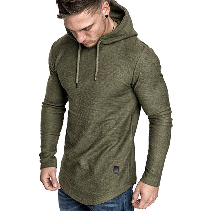 Slim fit hettegenser herre i svart