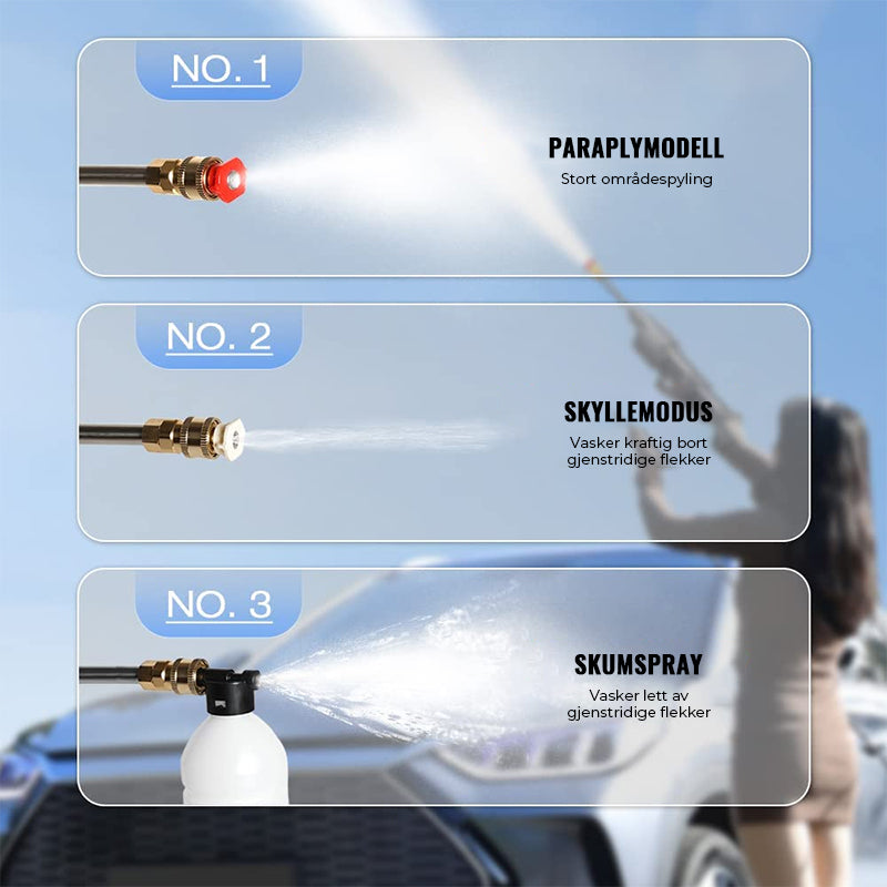 Trådløs Høytrykksspyler med 22 Bar Motor og To Dyser