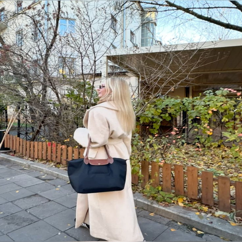 Dame Strukturert Shopperveske med Justerbar Skulderstropp
