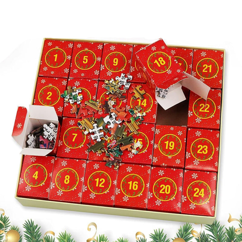 Adventskalender med Julepuslespill og 24 Daglige Esker