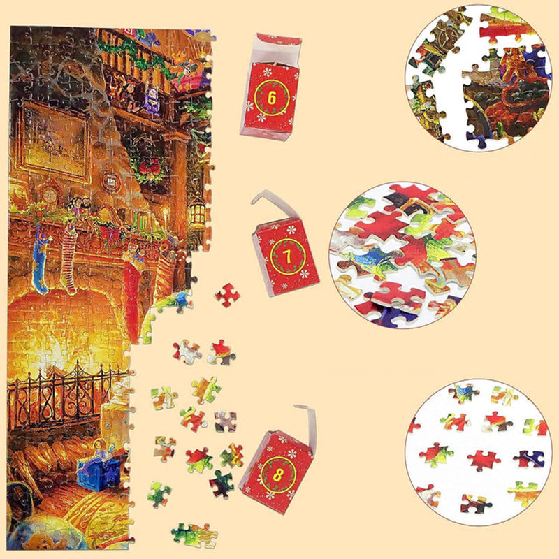 Adventskalender med Julepuslespill og 24 Daglige Esker