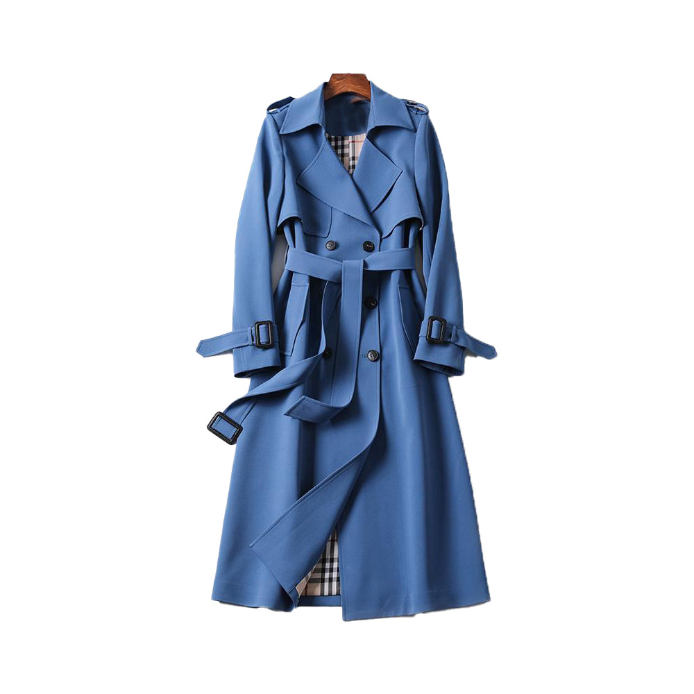 Dame Dobbeltspent Trenchcoat med Avtakbart Belte til Vår og Høst