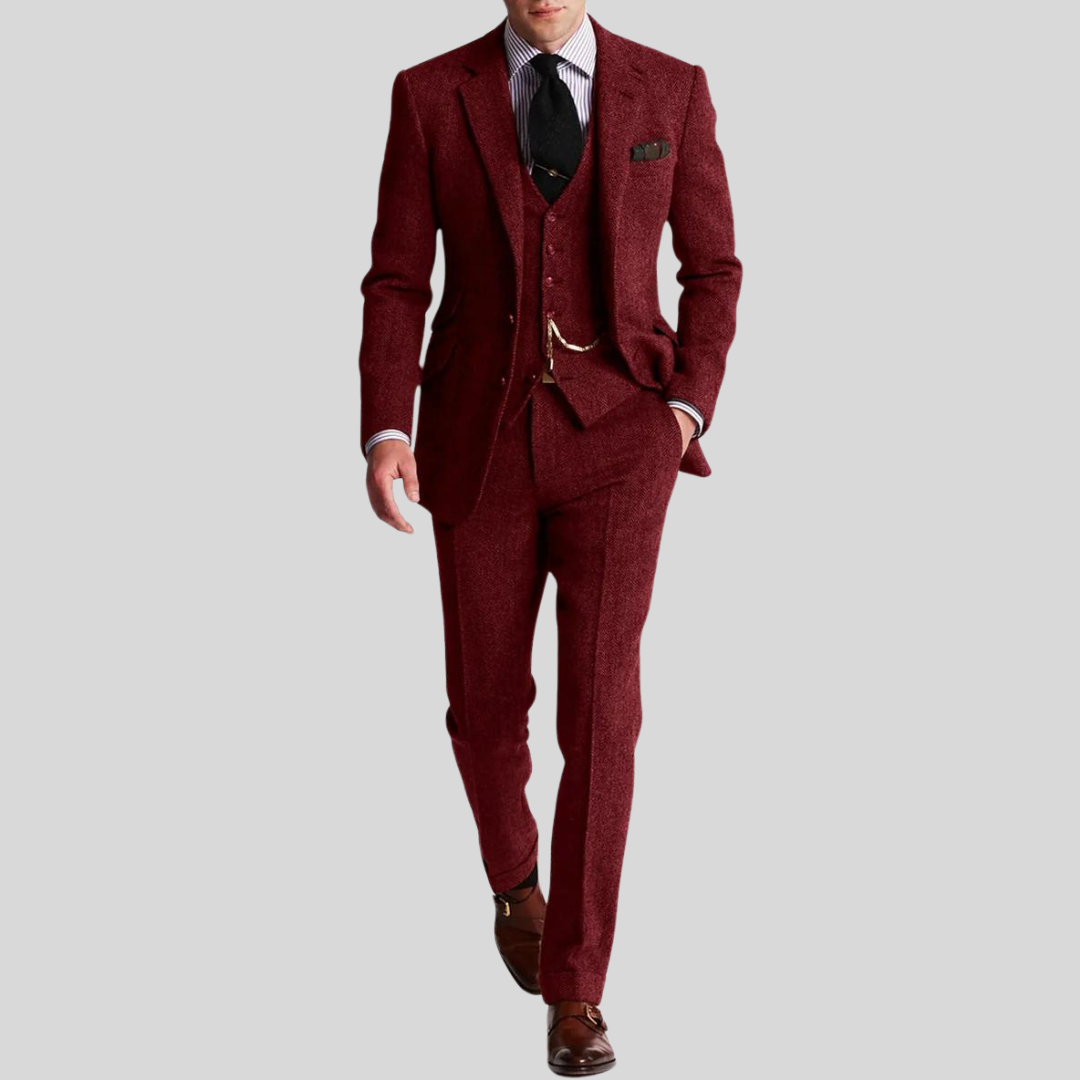 Herre Tredelt Slim Fit Dress med Jakke, Vest og Bukse til Fest