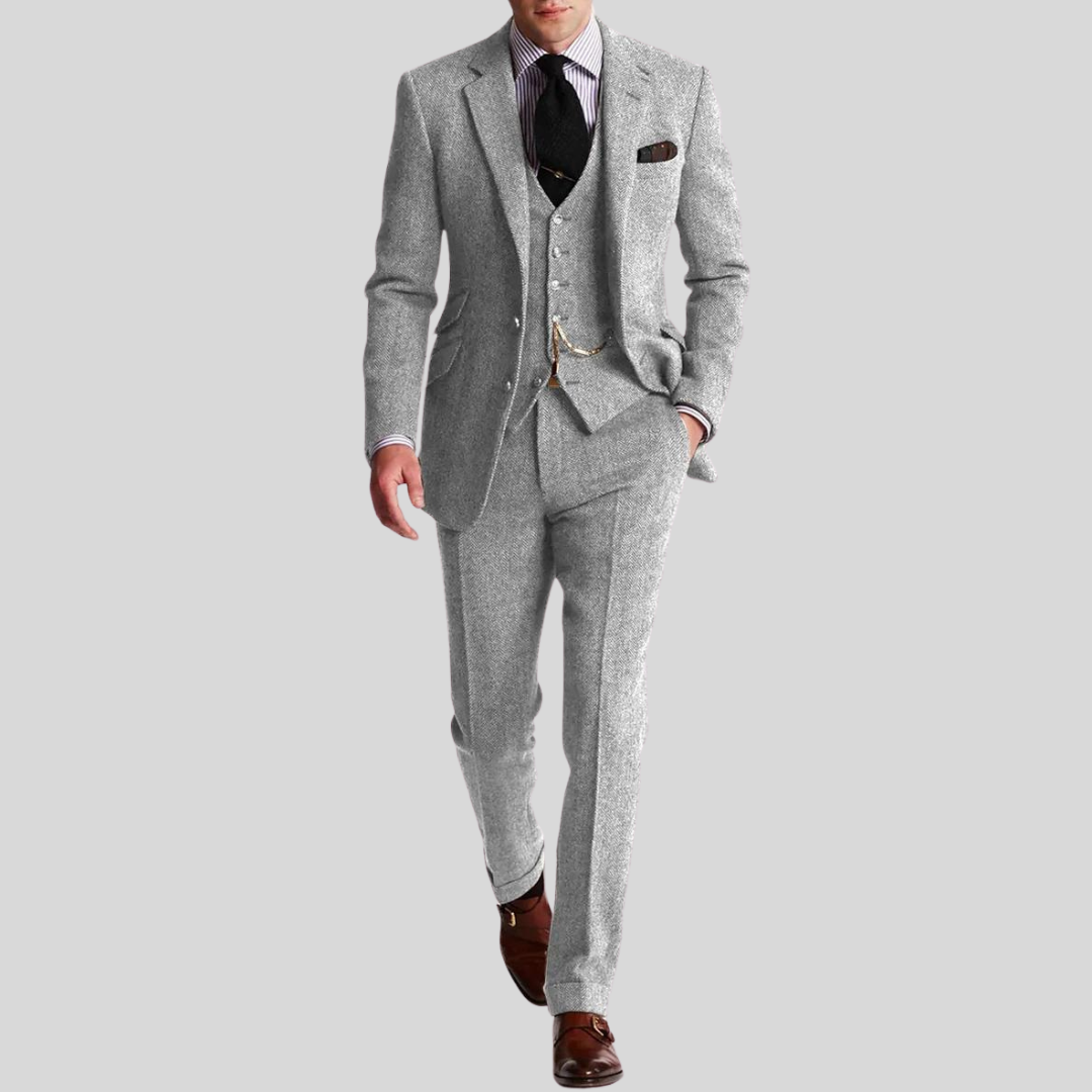 Herre Tredelt Slim Fit Dress med Jakke, Vest og Bukse til Fest