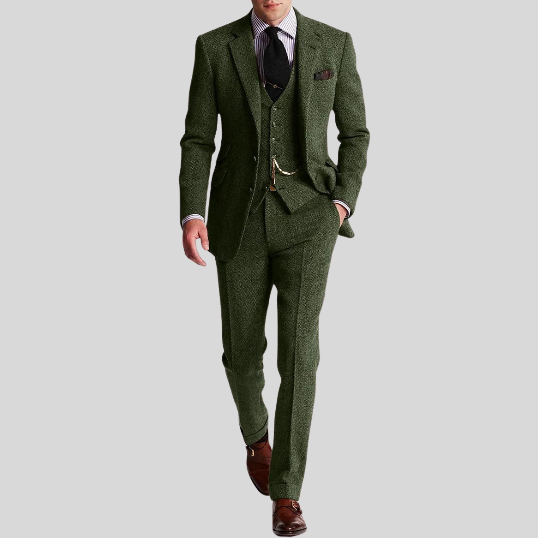 Herre Tredelt Slim Fit Dress med Jakke, Vest og Bukse til Fest