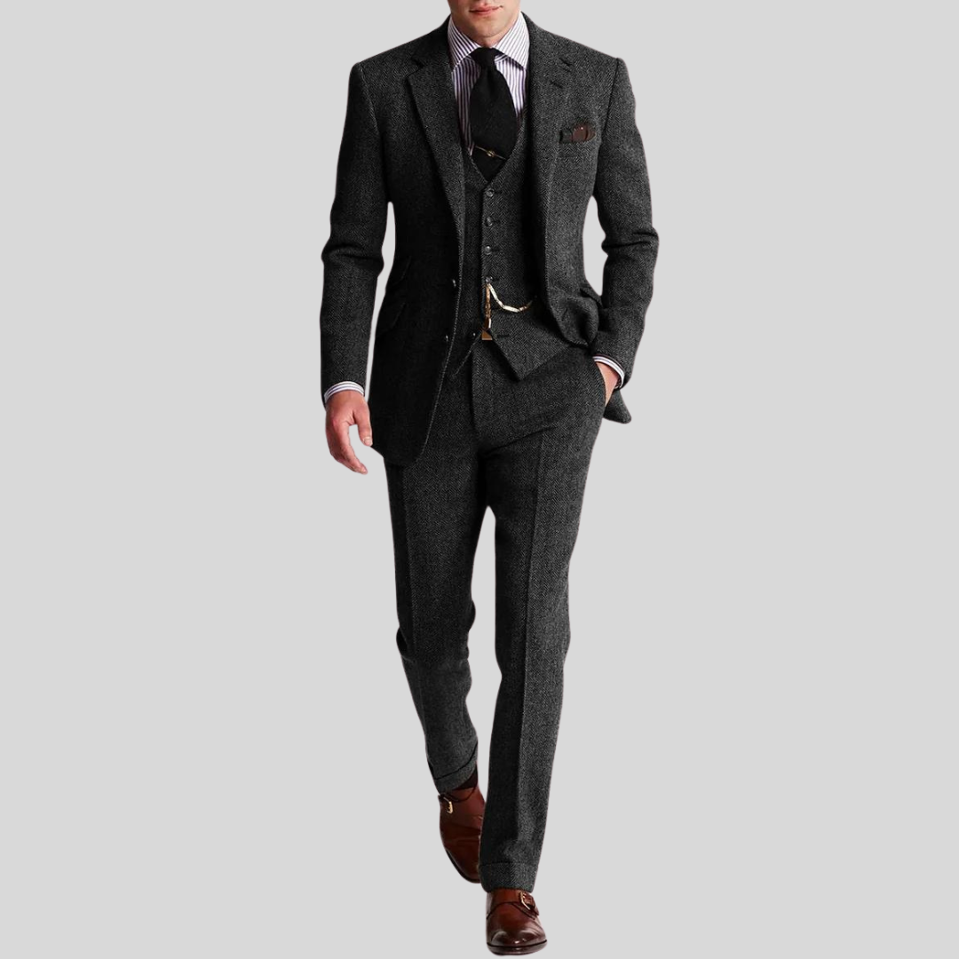Herre Tredelt Slim Fit Dress med Jakke, Vest og Bukse til Fest