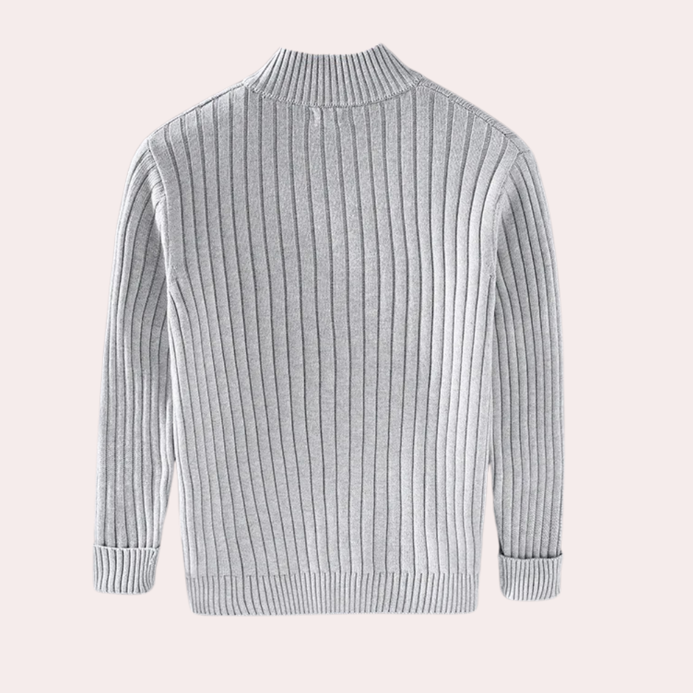 Herre Strikket Cardigan med Glidelås og Moderne Design