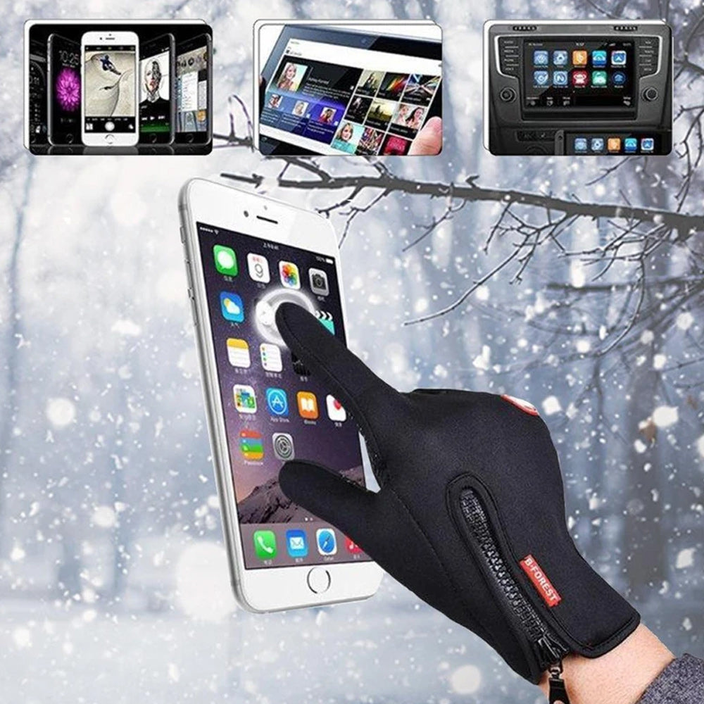 Unisex Vanntette Vinterhansker med Touchfingre til Sykling og Ski