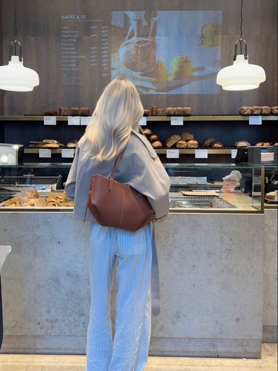 Dame Vintage Toteveske med Sikker Lukking og Skulderstropper
