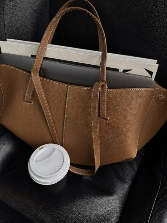 Dame Vintage Toteveske med Sikker Lukking og Skulderstropper