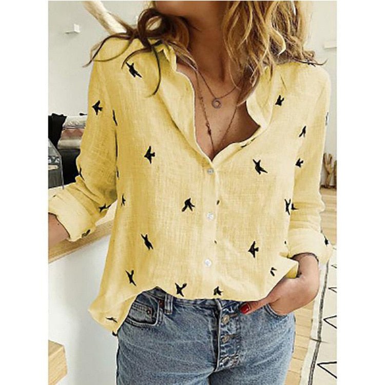 Dame Avslappet Bluse i 12 Design til Kontor og Fritid