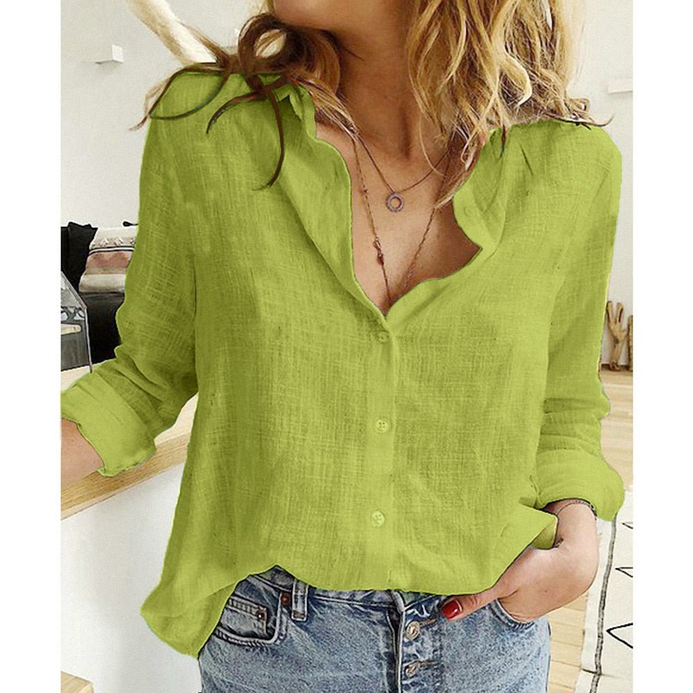 Dame Avslappet Bluse i 12 Design til Kontor og Fritid