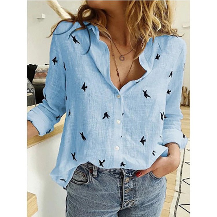 Dame Avslappet Bluse i 12 Design til Kontor og Fritid